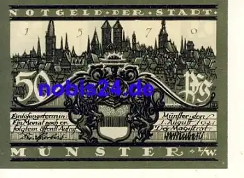 48000 Münster Notgeld 50 Pfennige um 1920
