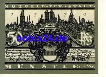 48000 Münster Notgeld 50 Pfennige um 1920