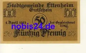 77955 Ettenheim Notgeld 50 Pfennige um 1920