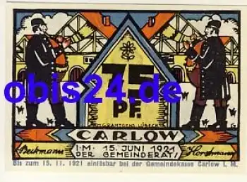 19217 Carlow Notgeld 75 Pfennige 1921