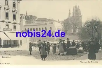 Lausanne Place Riponne *ca.1900