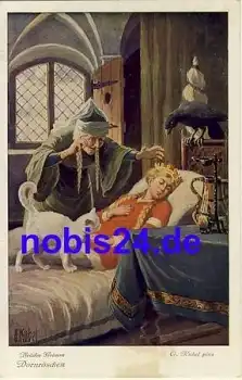 Dornröschen Märchenkarte o ca.1919