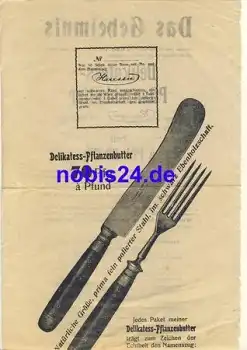 Delikatess Pflanzenbutter Harrsen Werbezettel