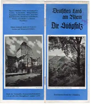 Deutsches Land am Rhein Die Südpfalz Prospekt 10 Seiten um 1940