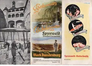 Spreewald Niederlausitz in der Mark Brandenburg Faltprospekt um 1940