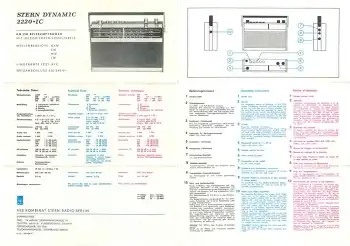 Stern Dynamic 2220 IC Bedienungsanleitung und Schaltplan DDR Kofferradio um 1970