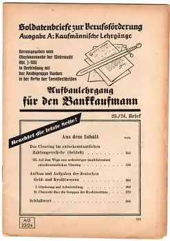 Soldatenbrief zur Berufsförderung Kaufmännische Lehrgänge um 1940 ​​​​​​​Oberkommando der Wehrmacht