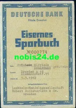 Dresden Eisernes Sparbuch ab 1942