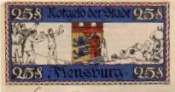 Flensburg Städtenotgeld Wert 25 Pfennige 1921