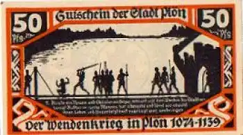 24306 Plön Städtenotgeld 50 Pfennige Wendenkrieg Nr. 2 1921