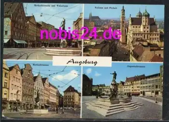 Augsburg Merkurbrunnen Perlach o 11.11.1974