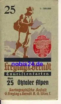 Ötztaler Alpen Touristenkarte Nr.25 ca.1930