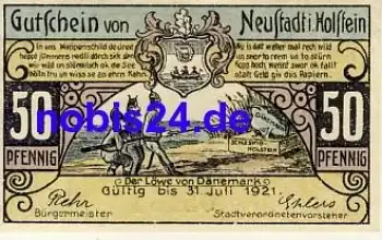 23730 Neustadt Holstein Notgeld 50 Pfennige um 1920