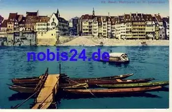 Basel Rheinpartie Johannfähre * ca.1920