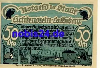 09350 Lichtenstein Notgeld 50 Pfennige 1921