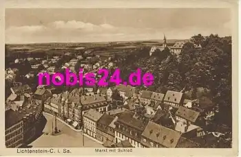 09350 Lichtenstein C. Sachsen Markt Schloss o 1921