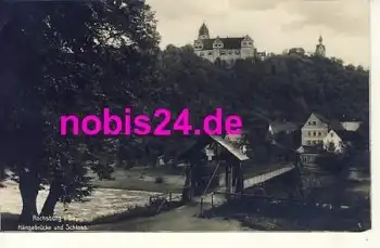 09328 Rochsburg Hängebrücke Schloss *ca.1930