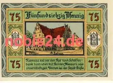 06385 Aken Notgeld 75 Pfennige 1921