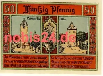 06385 Aken Notgeld 50 Pfennige 1921