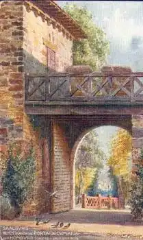 Saalburg Künstlerkarte Tucks Oilette No 673 B sig. Charles F. Flower, gebr. ca. 1910