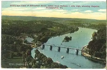 Philadelphia Birds eye View of schuylkill River taken from Balloon Pennsylvania o 9.1.1912