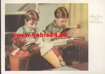 Kinder beim Rechnen, gebr. 1957
