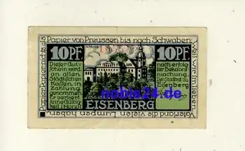 07607 Eisenberg Notgeld 10 Pfennige um 1920