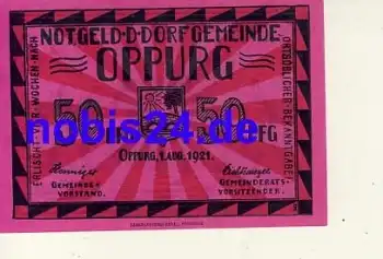 07381 Oppurg Notgeld 50 Pfennige um 1920