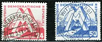 DDR Michel 282-283 o Leipziger Frühjahrsmesse 1951 Tagesstempel