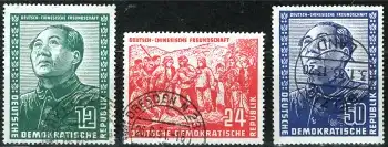 DDR Michel 286-288 o Deutsch Chinesische Freundschaft Mao Zedong Tagesstempel