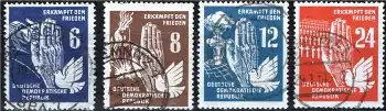 DDR Michel 276-279 o Frieden Tagesstempel