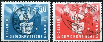 DDR Michel 284-285 o Deutsch-polnische Freundschaft  gestempelt