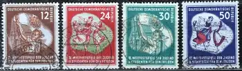 DDR Michel 289-292 o Weltfestspiele 1951 Tagesstempel