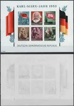DDR Block 8 B ** Karl Marx Block geschnitten postfrisch