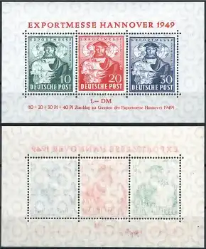 Alliierte Besetzungen Michel Block 1 ** Exportmesse Hannover 1949 postfrisch