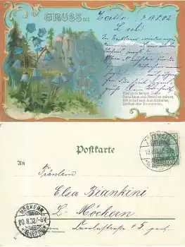 01619 Zeithain Übungsplatz a Stempel o 19.8.1902 auf Kitsch AK