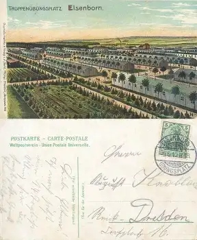 Elsenborn Truppenübungsplatz Litho Übungsplatz Stempel o 9.6.1910
