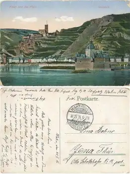 Wahn Rheinland Schiessplatz Stempel o 31.10.1916 auf AK Kaub