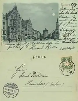 Nürnberg Königstrasse Mondscheinkarte o 29.8.1899
