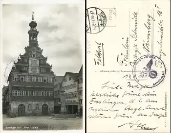 73728 Esslingen Altes Rathaus Feldpost Reservelazarett o 14.08.1941