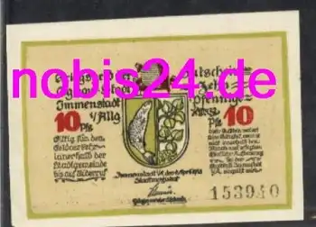 87509 Immenstadt Notgeld 10 Pfennige um 1920