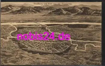 77694 Straßburg und Kehl aus Vogelschau   ca.1930