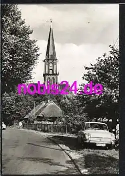 18347 Wustrow Kirche mit Auto  "Skoda MB 1000" *ca. 1974
