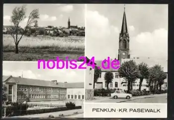 17328 Penkun Pasewalk Kirche Schule o 27.7.1976