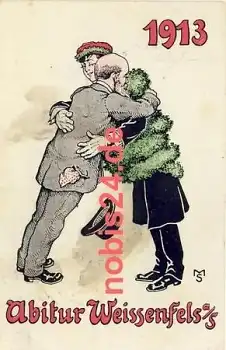 06667 Weissenfels Abitur Künstlerkarte o 21.2.1913