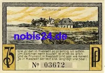 23730 Neustadt Holstein Notgeld 75 Pfennige um 1920