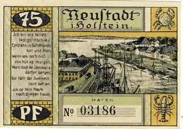 23730 Neustadt Holstein Notgeld 75 Pfennige um 1920