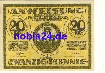 23730 Neustadt Holstein Notgeld 20 Pfennige um 1920