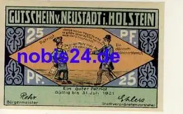 23730 Neustadt Holstein Notgeld 25 Pfennige um 1920
