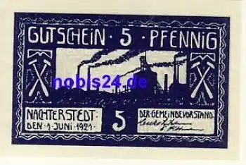 06469 Nachterstedt Notgeld 5 Pfennige um 1920